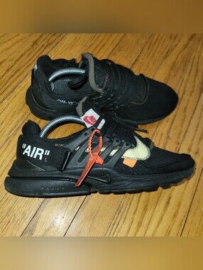 Size 9.5 Mens Off-White x Nike Black Air Presto Sneakers 2018 Rare Shoes Red
